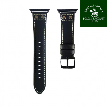Brățară de ceas din piele polo autentică 42/44, de culoare neagră → Bracelet de ceas din piele polo autentică 42/44, de culoare negru